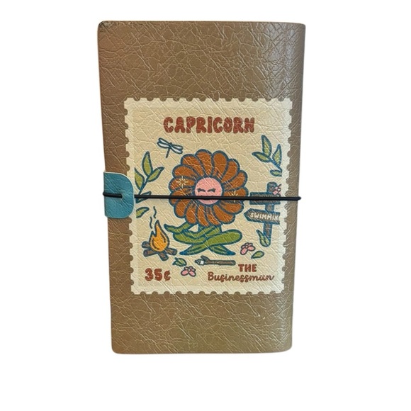Travelers Notebook Journal Refillable Faux Leather A3 Zodiac Capricorn Brown - Picture 7 of 7